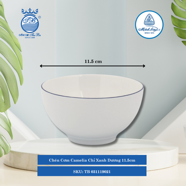 Chén Cơm Camelia Chỉ Xanh Dương (Nhiều Size) ML I Sứ