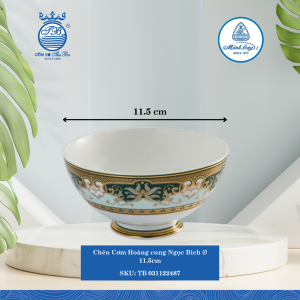 Chén Cơm Hoàng Cung Sen Ngọc Bích Ø: 11.5cm Cao: 6cm ML I Sứ Rice Bowl TB 031122487