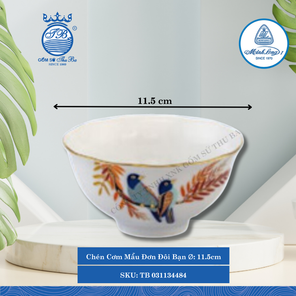 Chén Cơm Mẫu Đơn Đôi Bạn Ø: 11.5cm ML I Sứ Rice Bowl TB 031134484