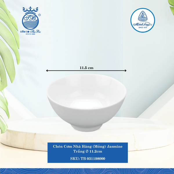 Chén Cơm Jasmine Trắng (Nhiều Size, Nhiều Loại) ML I Sứ