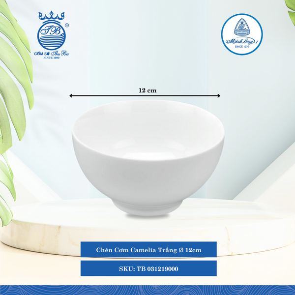 Chén Cơm Camelia Trắng (Nhiều Size) ML I Sứ