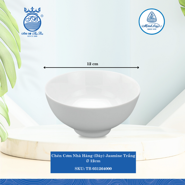 Chén Cơm Jasmine Trắng (Nhiều Size, Nhiều Loại) ML I Sứ
