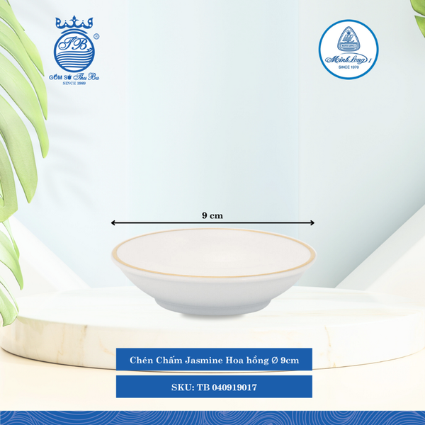 Chén Chấm Jasmine Hoa Hồng Ø: 9cm Cao: 2.5cm ML I Sứ Sauce Dish TB 040919017