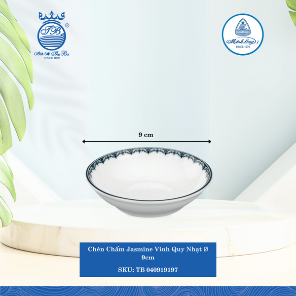 Chén Chấm Jasmine Vinh Quy Nhạt Ø: 9cm Cao: 2.5cm ML I Sứ Sauce Dish TB 040919197