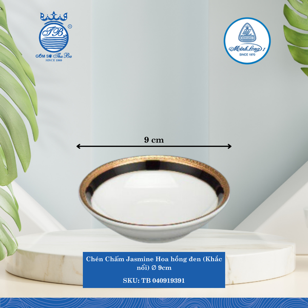 Chén Chấm Jasmine Hoa Hồng Đen (KN) Ø: 9cm Cao: 2.5cm ML I Sứ Sauce Dish TB 040919391