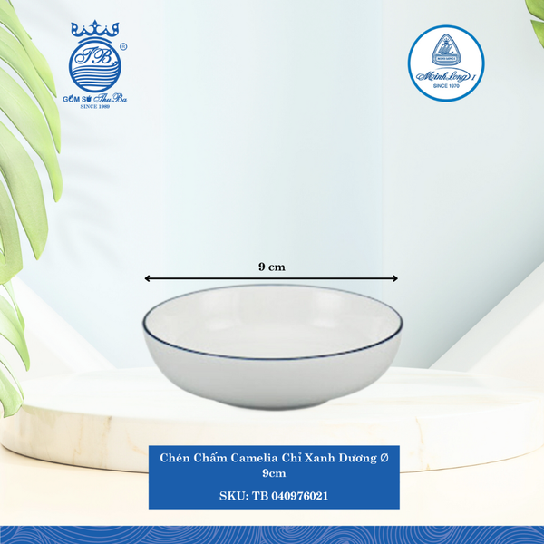 Chén Chấm Camellia Chỉ Xanh Dương Ø: 9cm ML I Sứ Sauce Dish TB 040976021