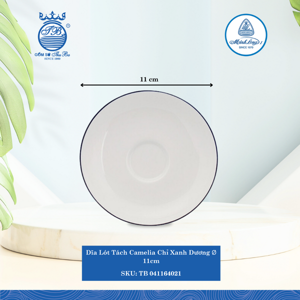 Dĩa Lót Tách Camellia Chỉ Xanh Dương Ø: 11cm ML I Sứ Saucer TB 041164021