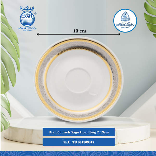 Dĩa Lót Tách Sago Hoa Hồng (Nhiều Size) ML I Sứ