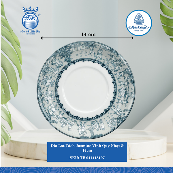 Dĩa Lót Tách Jasmine Vinh Quy Nhạt Ø: 14cm ML I Sứ Saucer TB 041418197