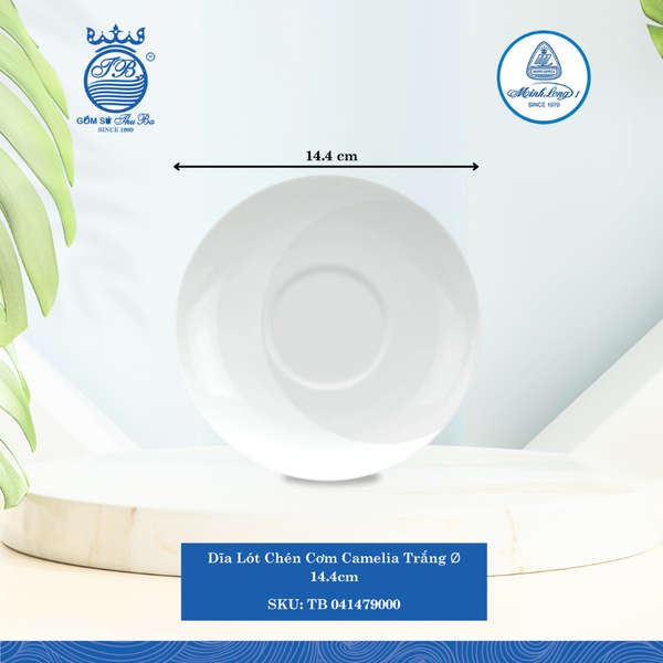 Dĩa Lót Chén Camelia Trắng (Nhiều Size) ML I Sứ