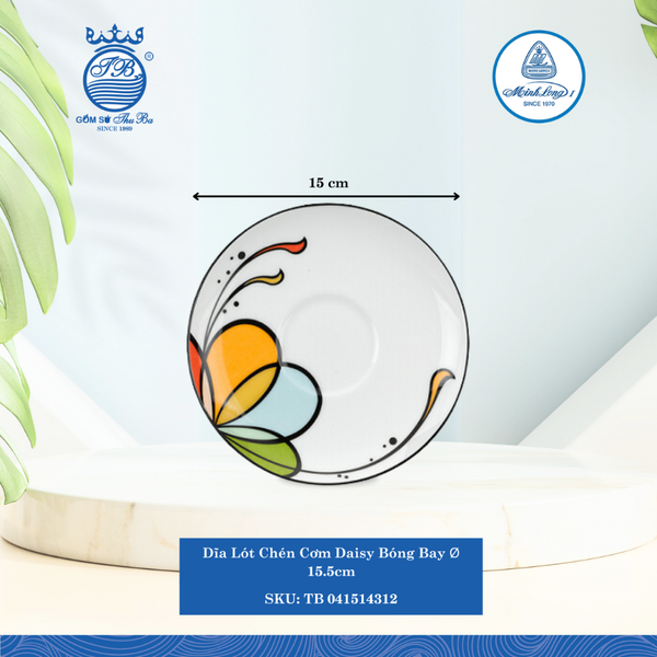 Dĩa Lót Chén Daisy Bóng Bay Ø: 15.5cm Cao: 2cm ML I Sứ Soup Saucer TB 041514312