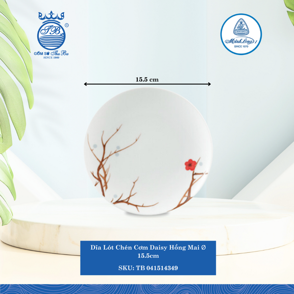 Dĩa Lót Chén Daisy Hồng Mai Ø: 15.5cm ML I Sứ Soup Saucer TB 041514349