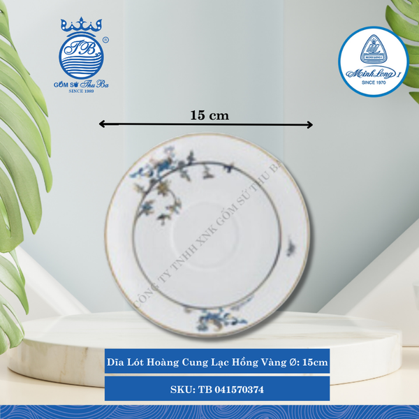 Dĩa Lót Hoàng Cung Lạc Hồng Vàng Ø: 15cm ML I Sứ TB 041570374
