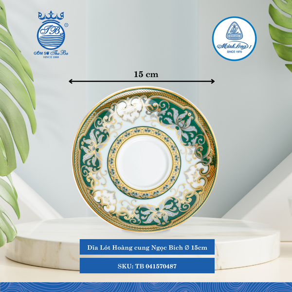 Dĩa Lót Hoàng Cung Sen Ngọc Bích Ø: 15cm ML I Sứ TB 041570487