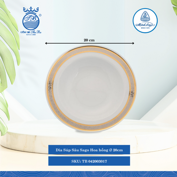 Dĩa Súp Sago Hoa Hồng (Nhiều Size) ML I Sứ