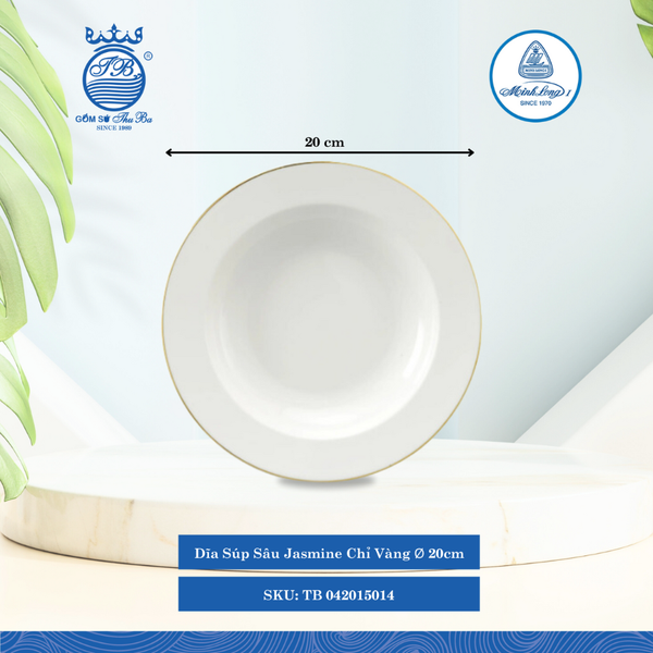 Dĩa Súp Jasmine Chỉ Vàng (Nhiều Size) ML I Sứ