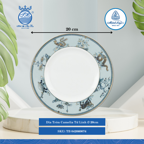 Dĩa Tròn Camelia Tứ Linh (Nhiều Size) ML I Sứ