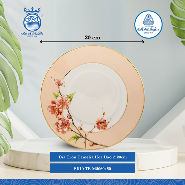 Dĩa Tròn Camelia Hoa Đào (Nhiều Size) ML I Sứ