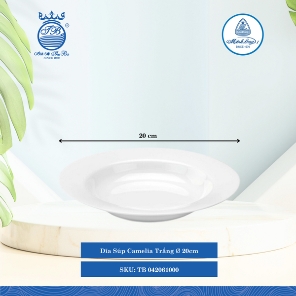 Dĩa Súp Camelia Trắng (Nhiều Size) ML I Sứ