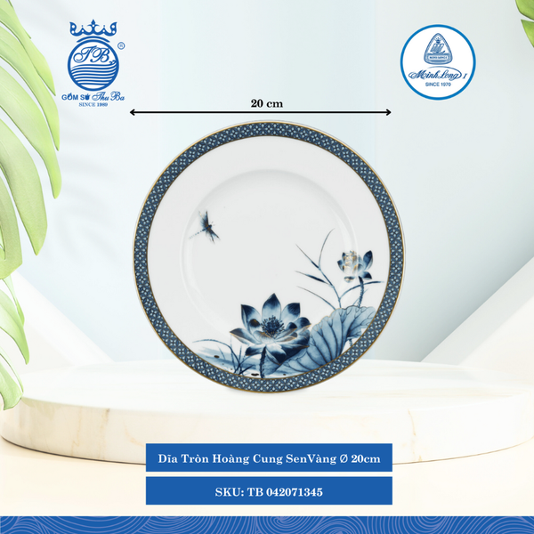Dĩa Tròn Hoàng Cung Sen Vàng (Nhiều Size) ML I Sứ
