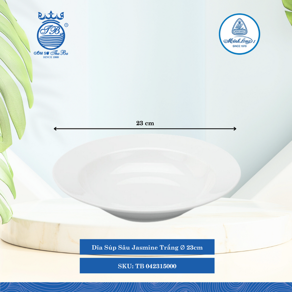 Dĩa Súp Jasmine Trắng (Nhiều Size) ML I Sứ