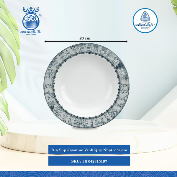 Dĩa Súp Jasmine Vinh Quy Nhạt (Nhiều Size) ML I Sứ