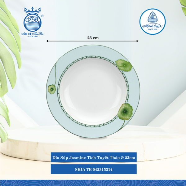 Dĩa Súp Jasmine Tích Tuyết Thảo Ø: 23cm ML I Sứ Soup Plate TB 042315314