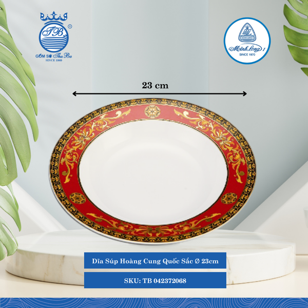 Dĩa Súp Hoàng Cung Quốc Sắc Ø: 23cm Cao: 4cm ML I Sứ Soup Plate TB 042372068