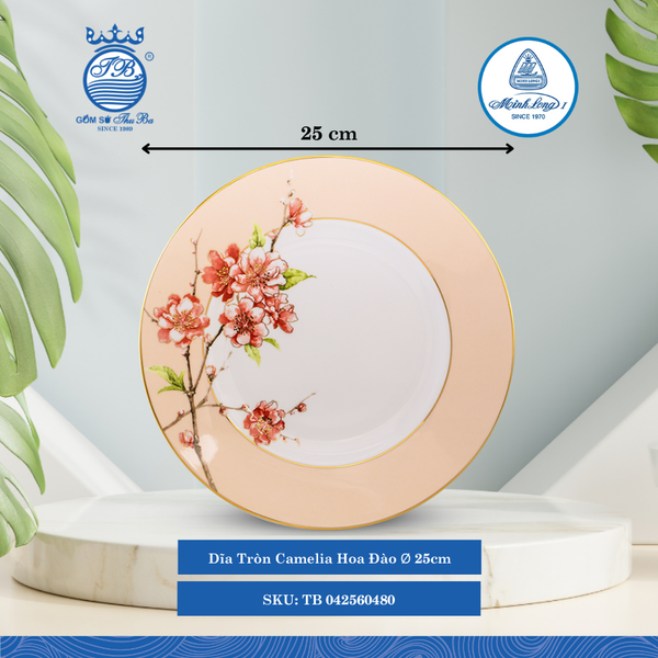 Dĩa Tròn Camelia Hoa Đào (Nhiều Size) ML I Sứ