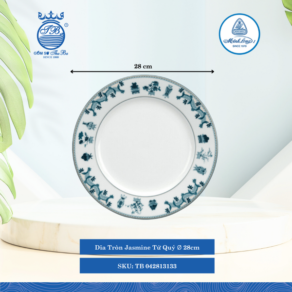 Dĩa Tròn Jasmine Tứ Qúy (Nhiều Size) ML I Sứ