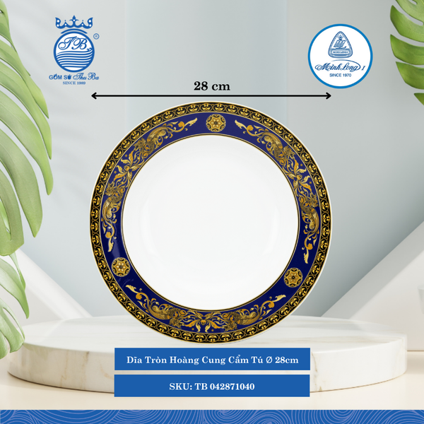 Dĩa Tròn Hoàng Cung Cẩm Tú Ø: 28cm ML I Sứ Round Plate TB 042871040