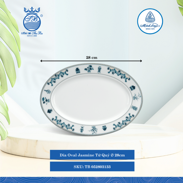Dĩa Oval Jasmine Tứ Qúy (Nhiều Size) ML I Sứ