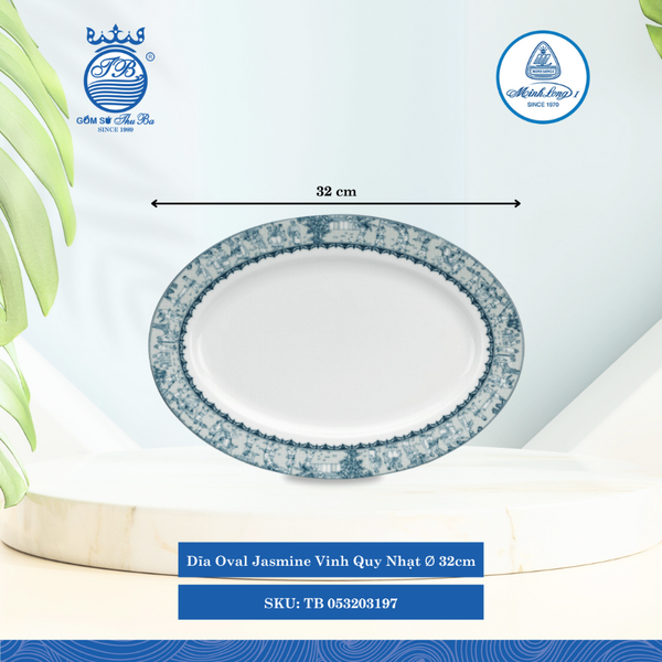 Dĩa Oval Jasmine Vinh Quy Nhạt (Nhiều Size) ML I Sứ