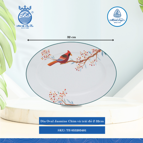 Dĩa Oval Jasmine Quả Đầu Mùa Dài:32cm ML I Sứ Oval Plate TB 053203481