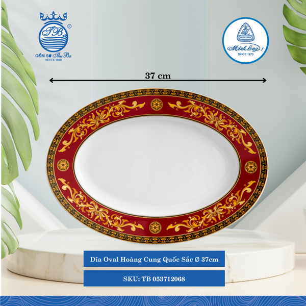 Dĩa Oval Hoàng Cung Quốc Sắc Dài:37cm Rộng: 26cm Cao: 3cm ML I Sứ Oval Plate TB 053712068