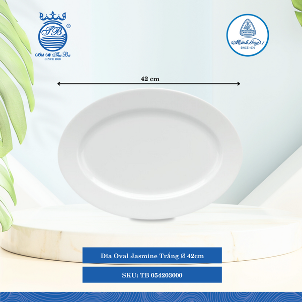 Dĩa Oval Jasmine Trắng (Nhiều Size) ML I Sứ