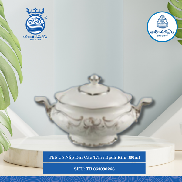Thố Có Nắp Đài Các T.Trí Bạch Kim 3,000ml ML I Sứ TB 063030266