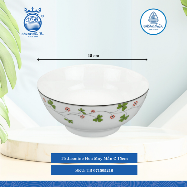 Tô Jasmine Hoa May Mắn (Nhiều Size) ML I Sứ