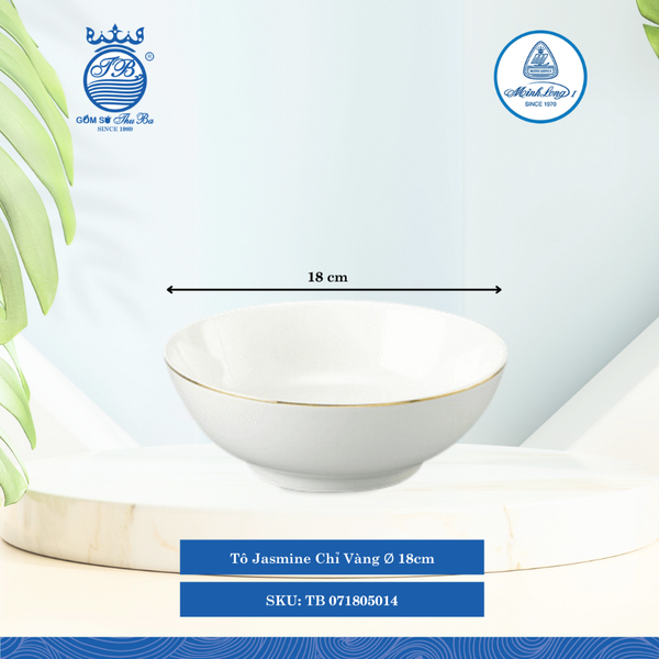 Tô Jasmine Chỉ Vàng (Nhiều Size) ML I Sứ