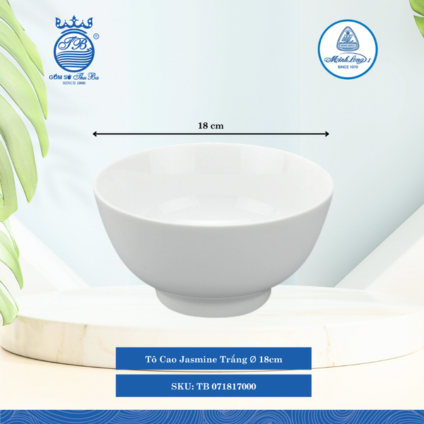 Tô Cao Jasmine Trắng (Nhiều Size) ML I Sứ