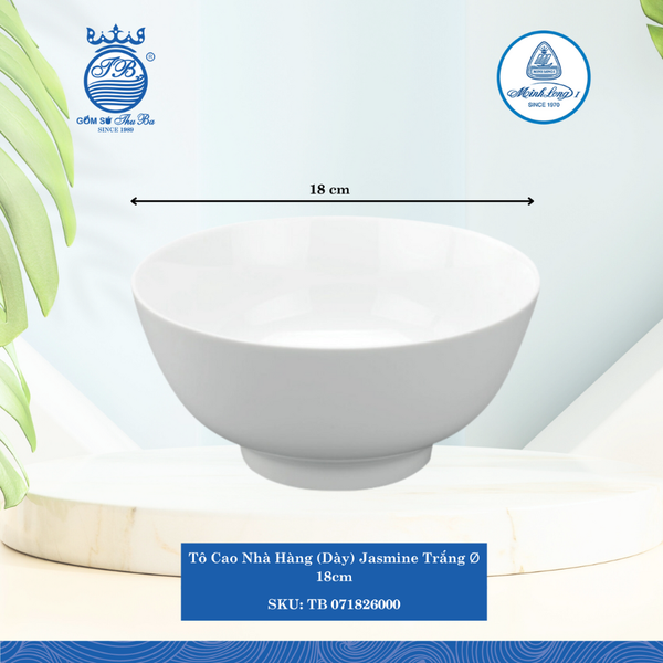 Tô Cao Jasmine Trắng (Nhiều Size) ML I Sứ