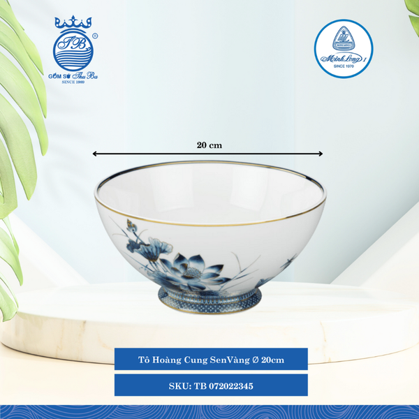 Tô Hoàng Cung Sen Vàng (Nhiều Size) ML I Sứ