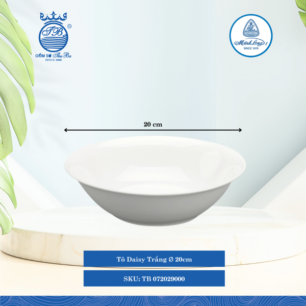 Tô Thấp Daisy Trắng (Nhiều Size) ML I Sứ
