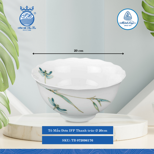 Tô Mẫu Đơn Thanh Trúc Ø: 20cm Cao: 10cm ML I Sứ Soup Bowl TB 072096176