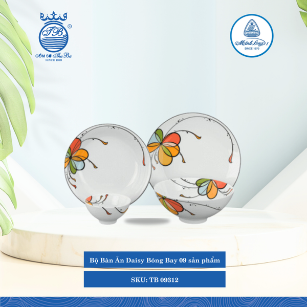 Bộ Đồ Ăn 9 Sản Phẩm Daisy Bóng Bay ML I Sứ TB 09312