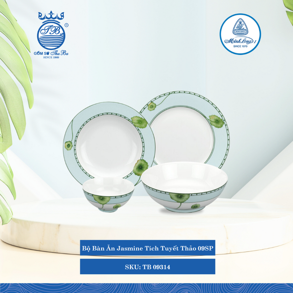 Bộ Đồ Ăn 9 Sản Phẩm Jasmine Tích Tuyết Thảo ML I Sứ TB 09314