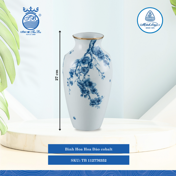 Bình Hoa Hoa Đào Cobalt CV Cao: 27cm ML I Sứ Bình Hoa Flower Vase TB 112776352