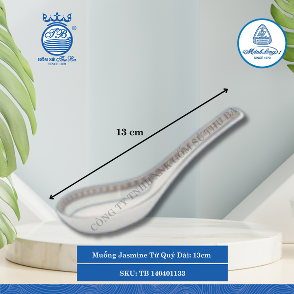 Muỗng Jasmine Tứ Quý Dài:13cm Rộng: 4cm Cao: 5.4cm ML I Sứ Spoon TB 140401133