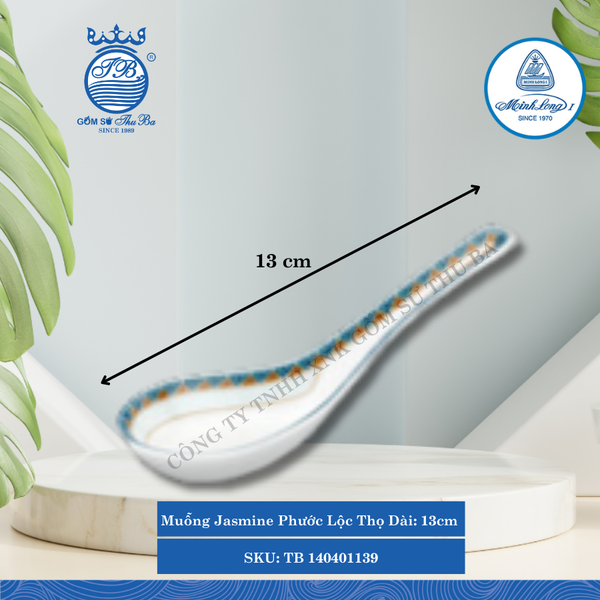 Muỗng Jasmine Phước Lộc Thọ Dài:13cm Rộng: 4cm Cao: 5.4cm ML I Sứ Spoon TB 140401139