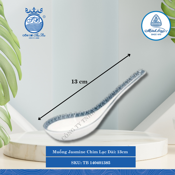 Muỗng Jasmine Chim Lạc Dài:13cm Rộng: 4cm Cao: 5.4cm ML I Sứ Spoon TB 140401385